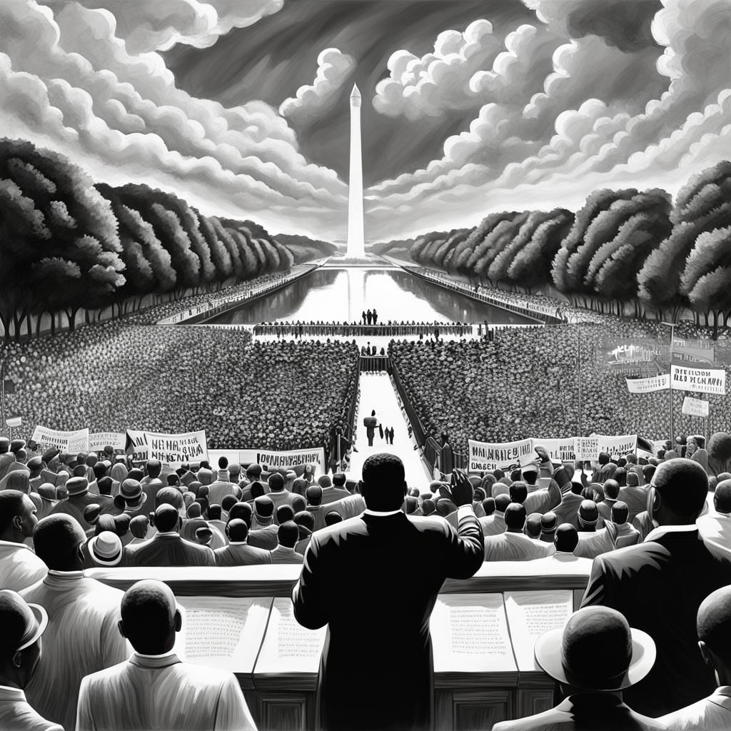 Martin Luther King Jr. delivering his 'I Have a Dream' speec...