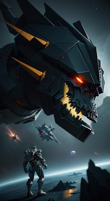 A space pirate fleeing a gargantuan space monster, Origami p...