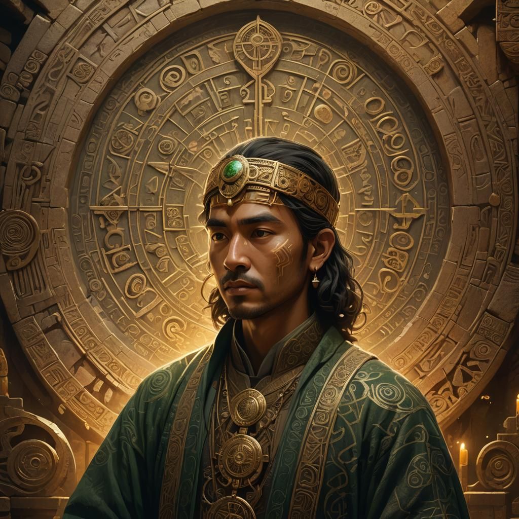 Mystical Being Portrait in Sacred Chamber