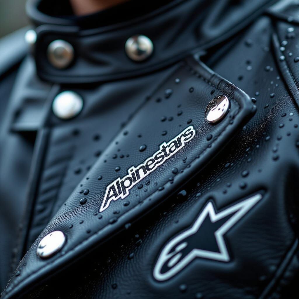 Alpinestars Leather Jacket Collar Close-Up