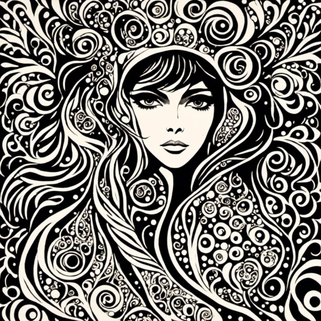 Feline Folk Meets Bohemian Zentangle Art