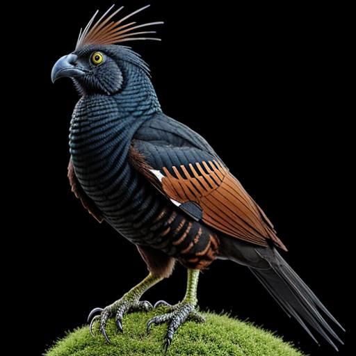 Greater Coucal Bird in Bauhaus Art Style