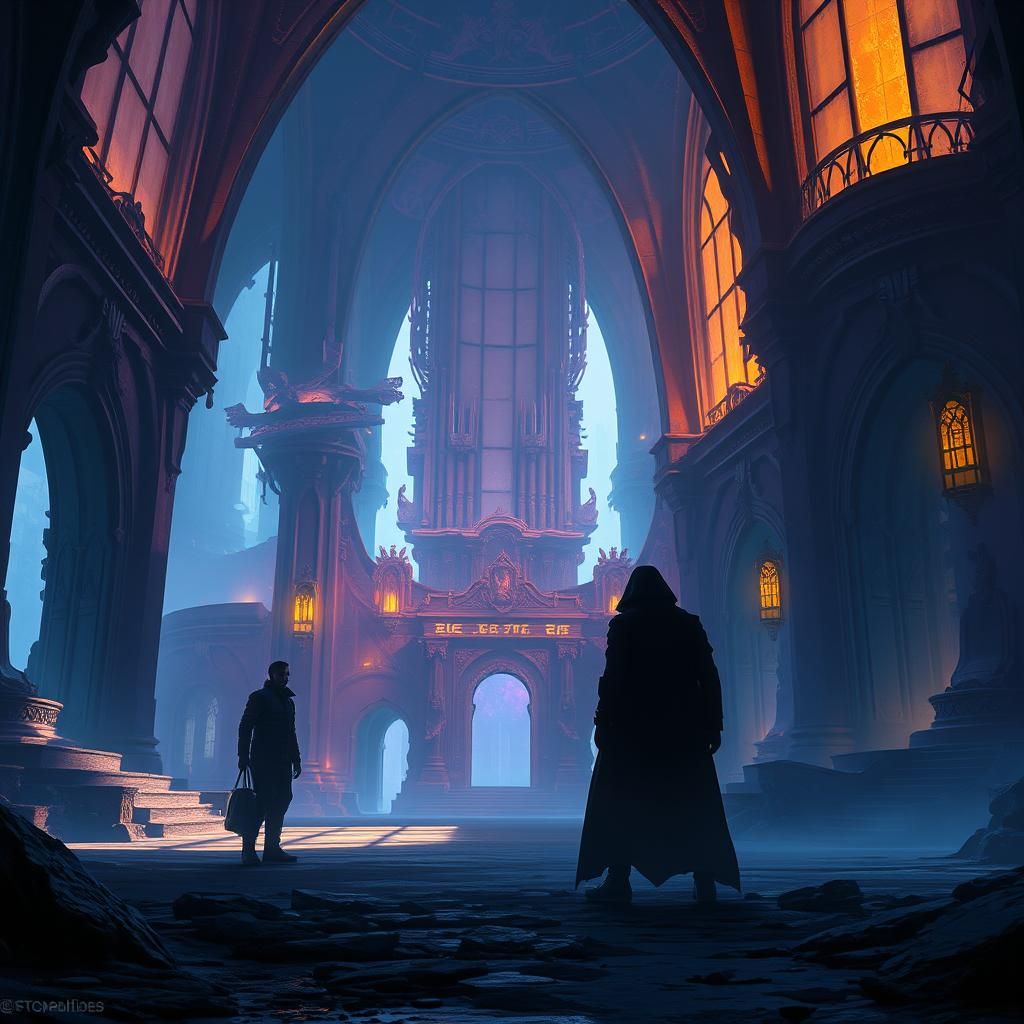 Silent Figure in Shadows: Fantasy Concept Art