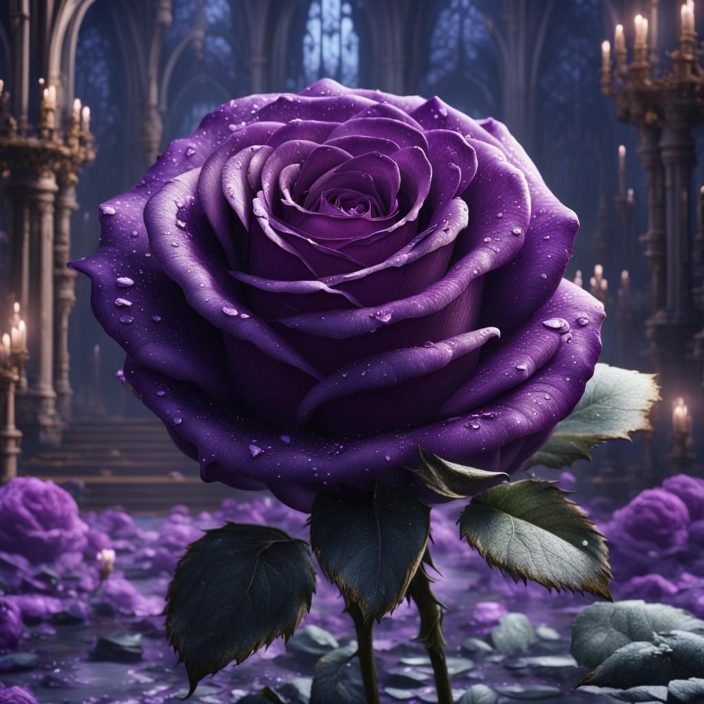 Detailed Purple Rose Matte Painting in Unreal Engine