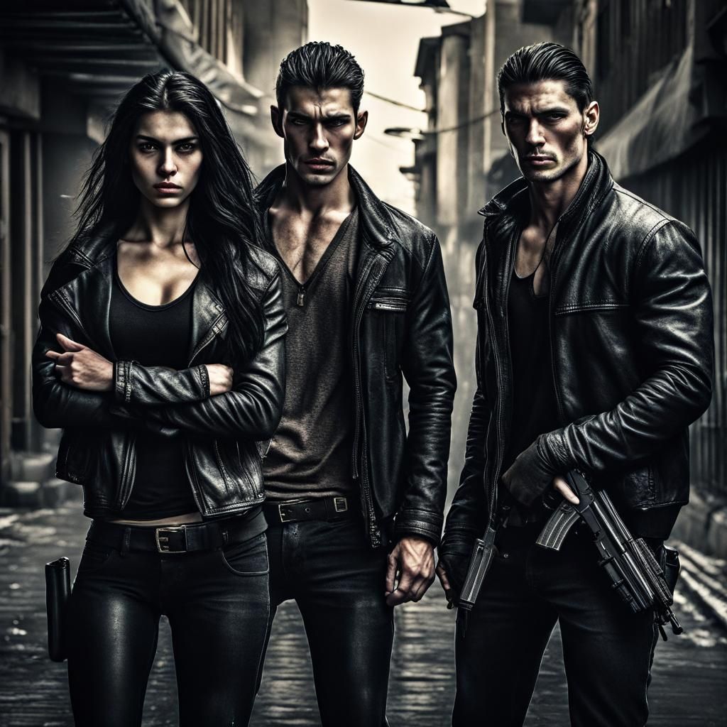 Brooding Portrait of Siblings with Sharp Features