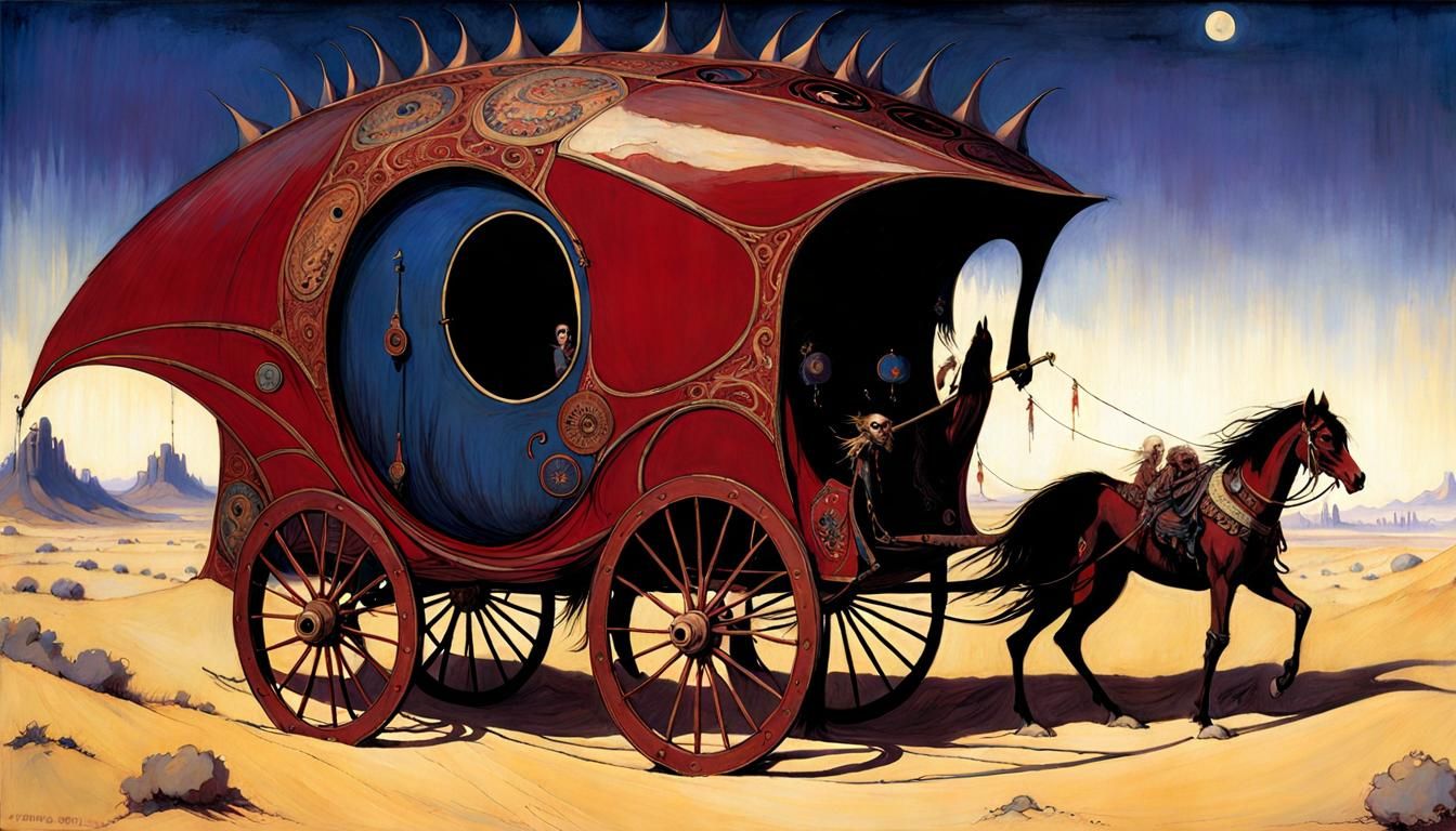 Desert Caravan: Epic Neo-Primitivism Masterpiece