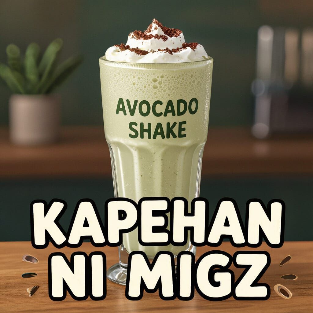 Avocado Shake Art: Digital Illustration with Creamy Colors