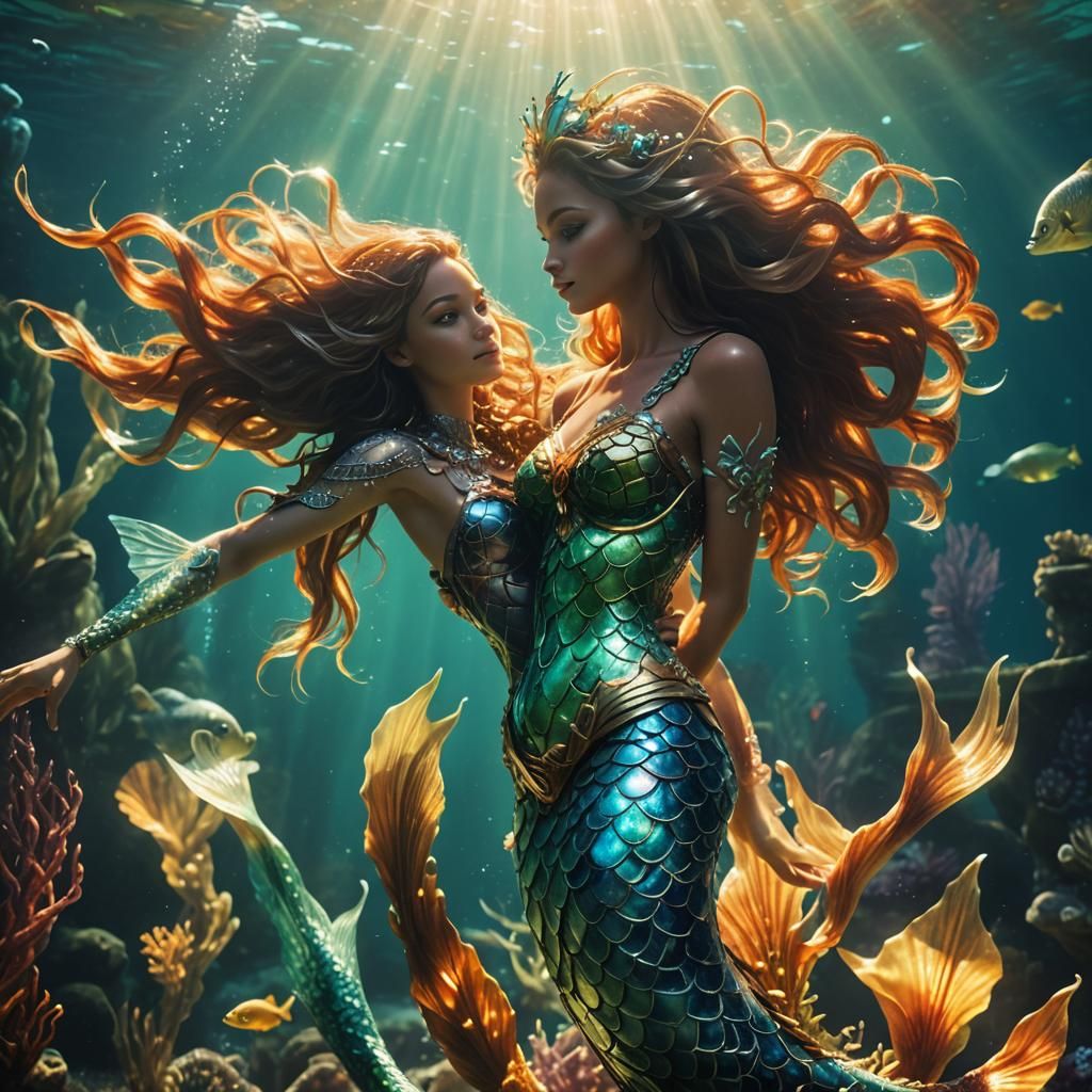 Sirens and Mermaids in Ethereal Underwater Realms