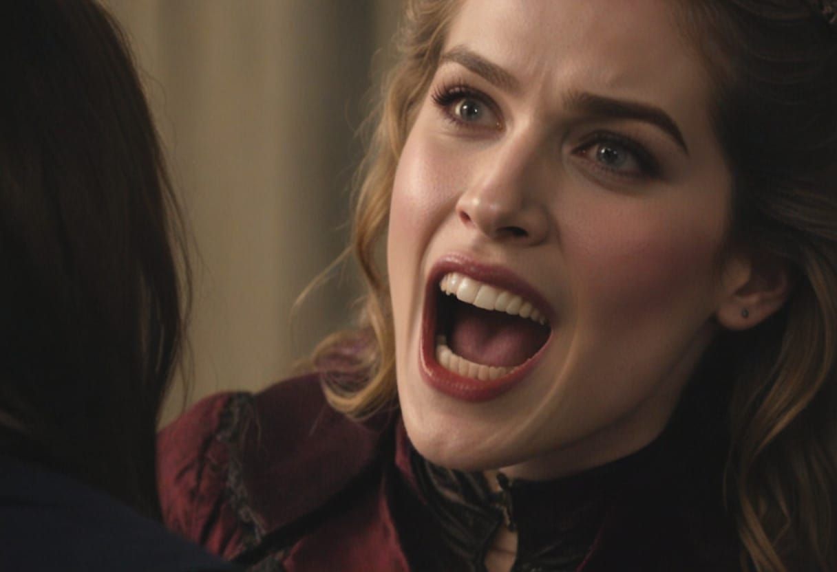 Elizabeth Lail as Vampire About to Attack