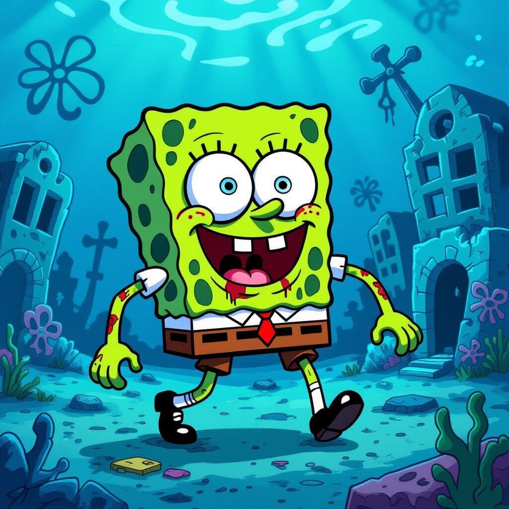 SpongeBob Zombie in Disarray Bikini Bottom