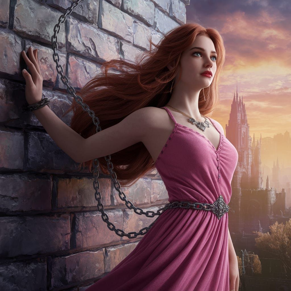 Damsel in Distress in Detailed Matte Painting