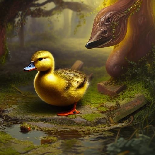 Hyperdetailed Duckling in Deep Color, 8K Resolution