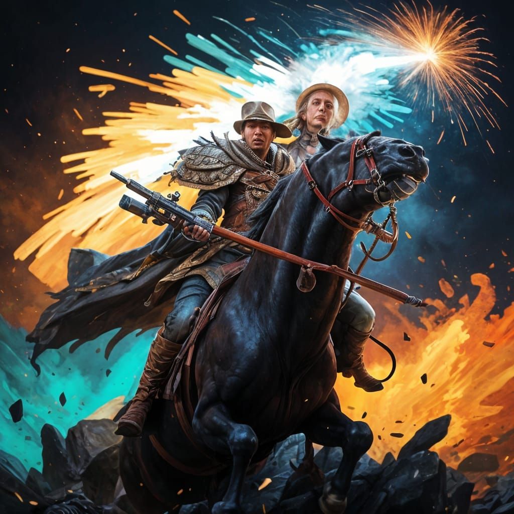 Dynamic Action Scene With Dramatic Lighting