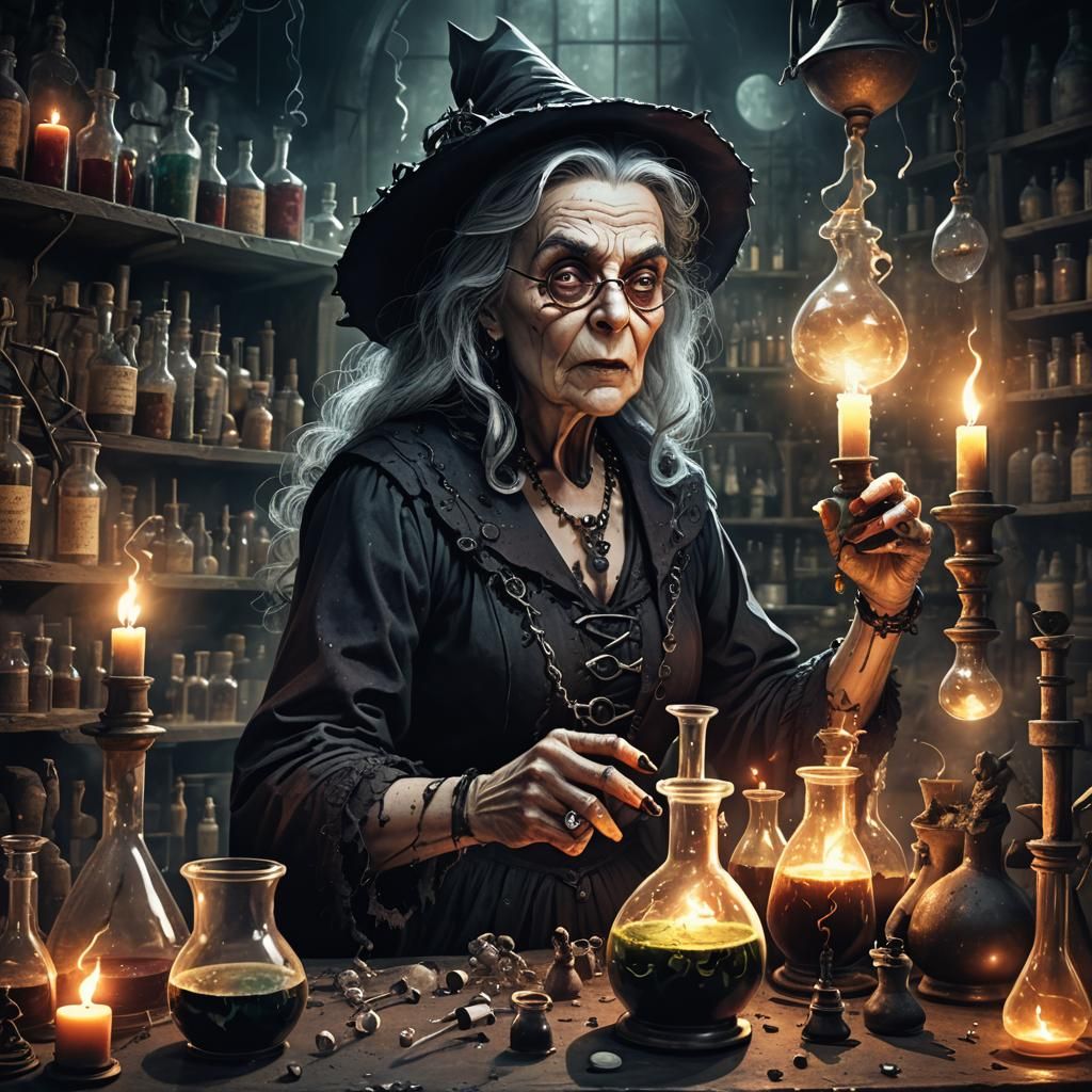 Dark Fantasy Chemistry Lab Scene Masterpiece