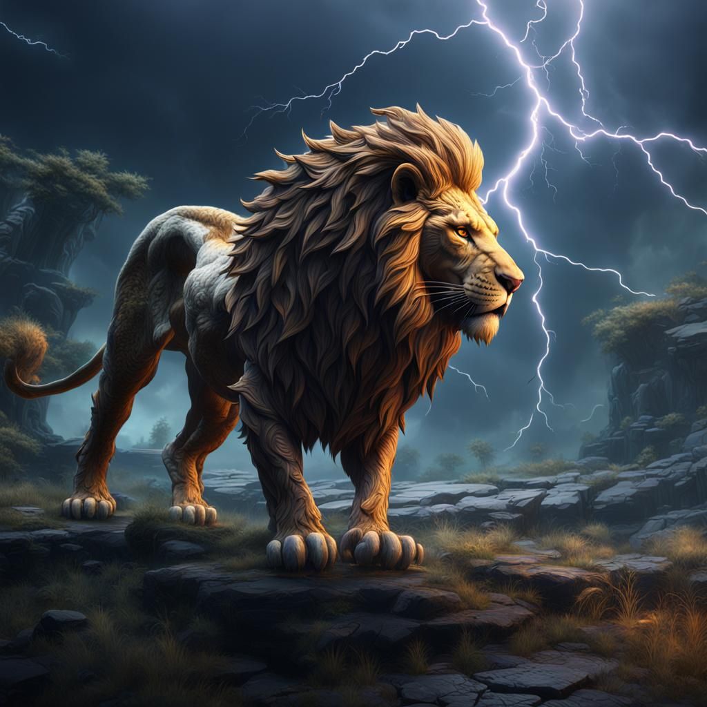 Electric Lion: Fantastical Matte Painting