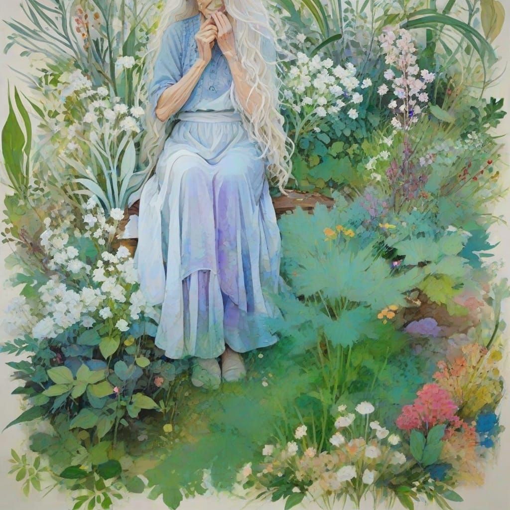 Tomer Hanuka Maria Lassing older bohemian woman serenity