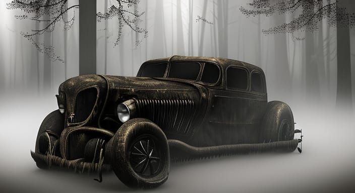 Demon-Possessed 1935 Cord in Hyperrealistic Horror Art