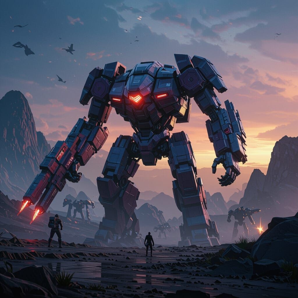 Massive Pacific Rim Jaeger with Giant Weapons