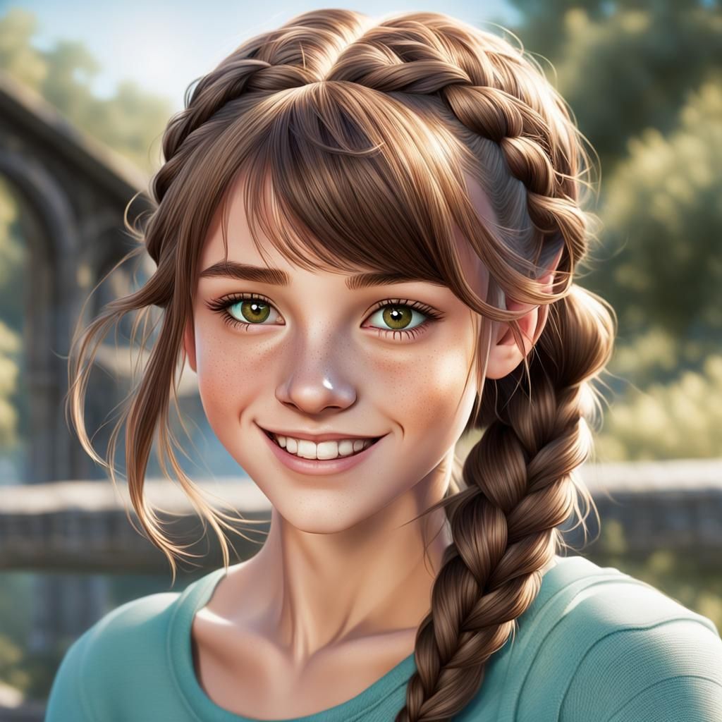 Anime Style Portrait of a Mischievous Girl