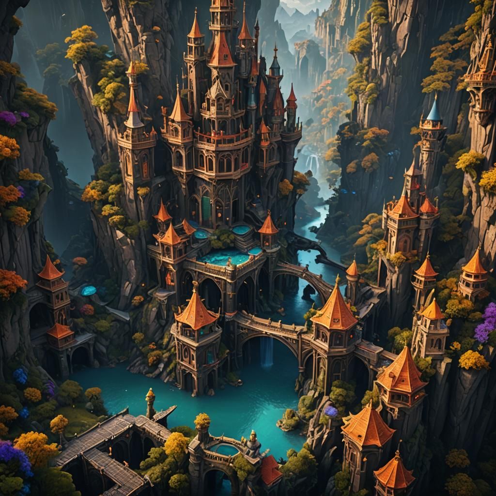 Fantastical Hexile in Detailed Matte Painting Style