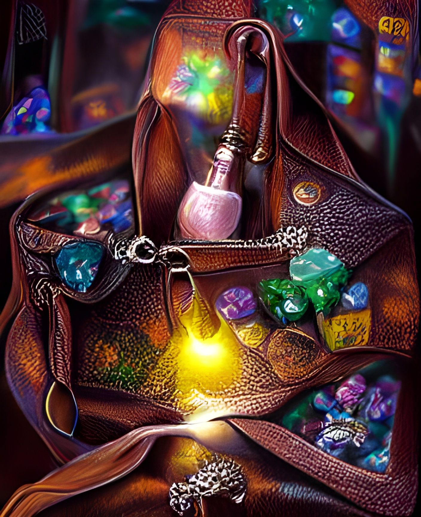 Enchanted Charms Radiate Magical Energy: 3D Art