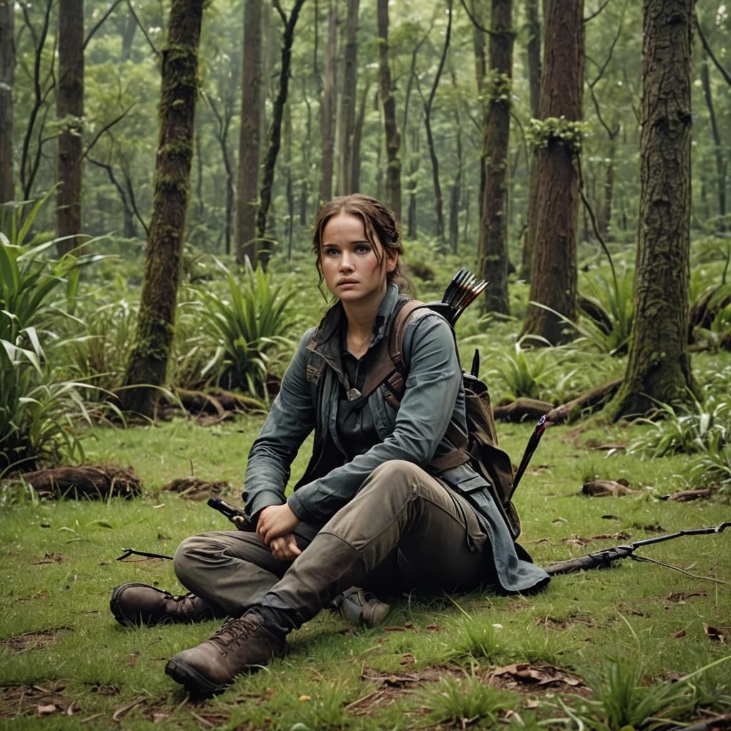 Gale Hawthorne and Katniss Everdeen in Forest