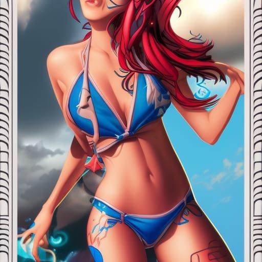 Squid Girl Bikini in Comic Book Art Style