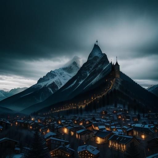 Gothic Mountain Town in the Pyrenees