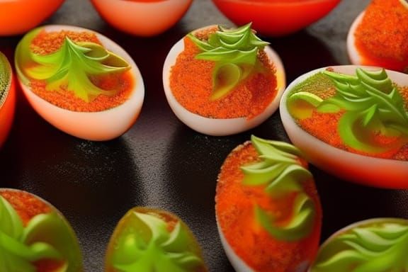 Delicious Hyperrealistic Deviled Eggs: A Culinary Masterpiec...