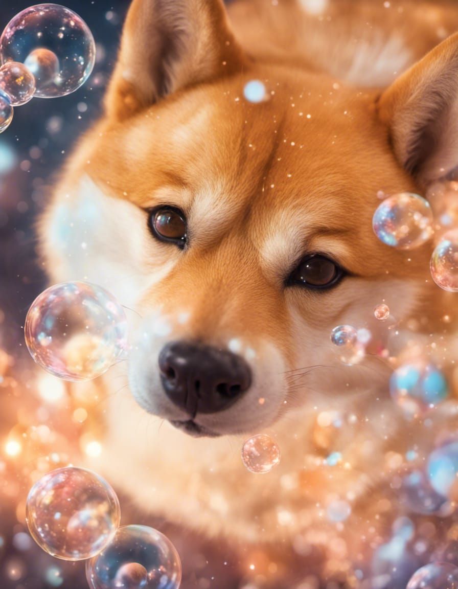 Cosmic Shiba Inu Portrait in Pop Art Style