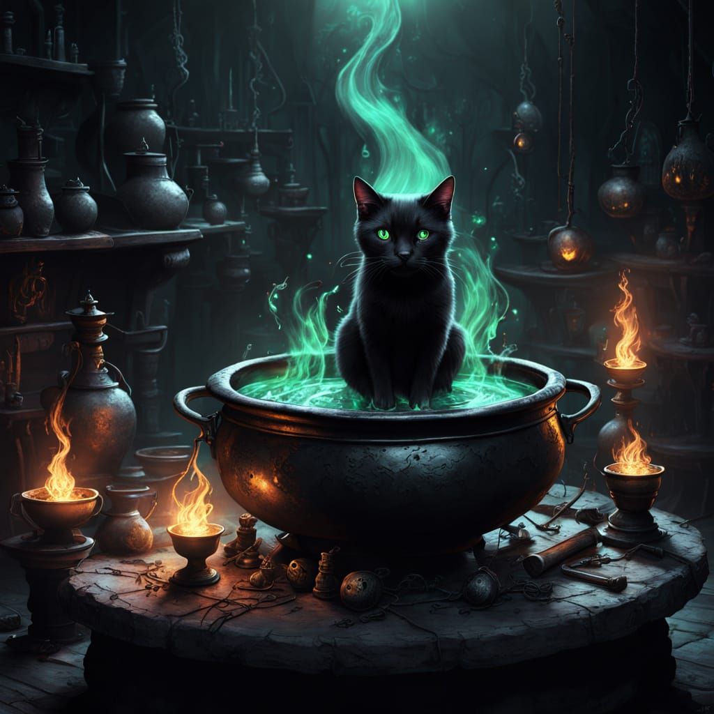 Dark Fantasy Cat by Bubbling Cauldron in Workshop