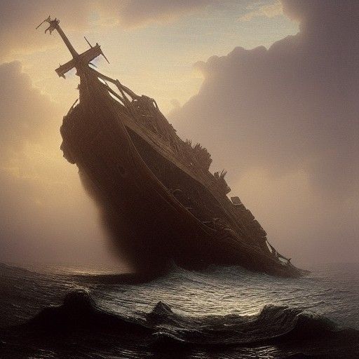 Shipwreck in Style of Gustave Doré