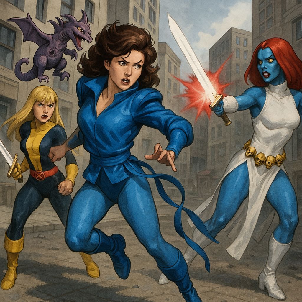 Shadowcat and Magik in Dynamic X-Men Action Scene