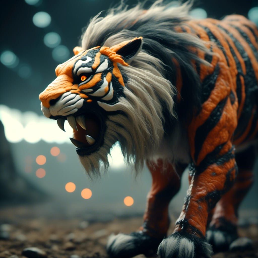 Horse-Tiger Hybrid as Photorealistic Film Art