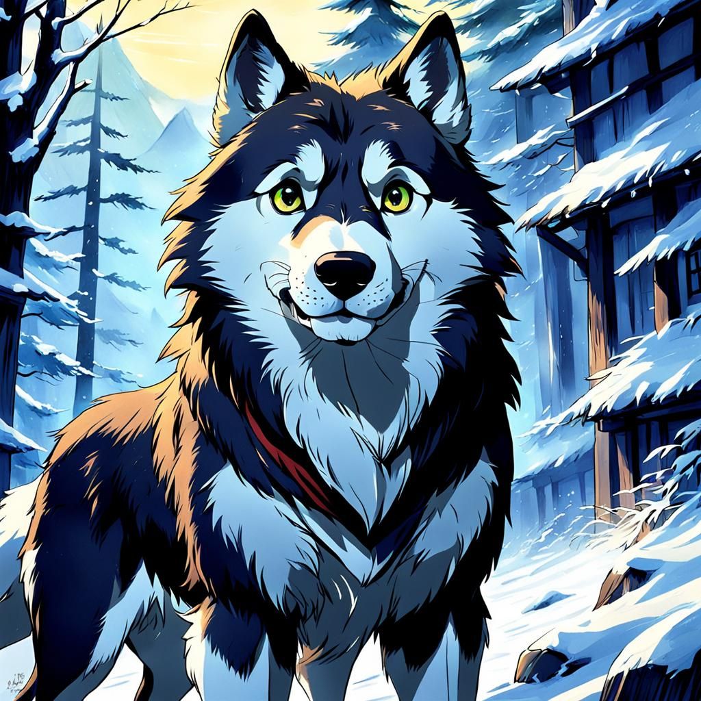 Balto in Studio Ghibli Anime Style