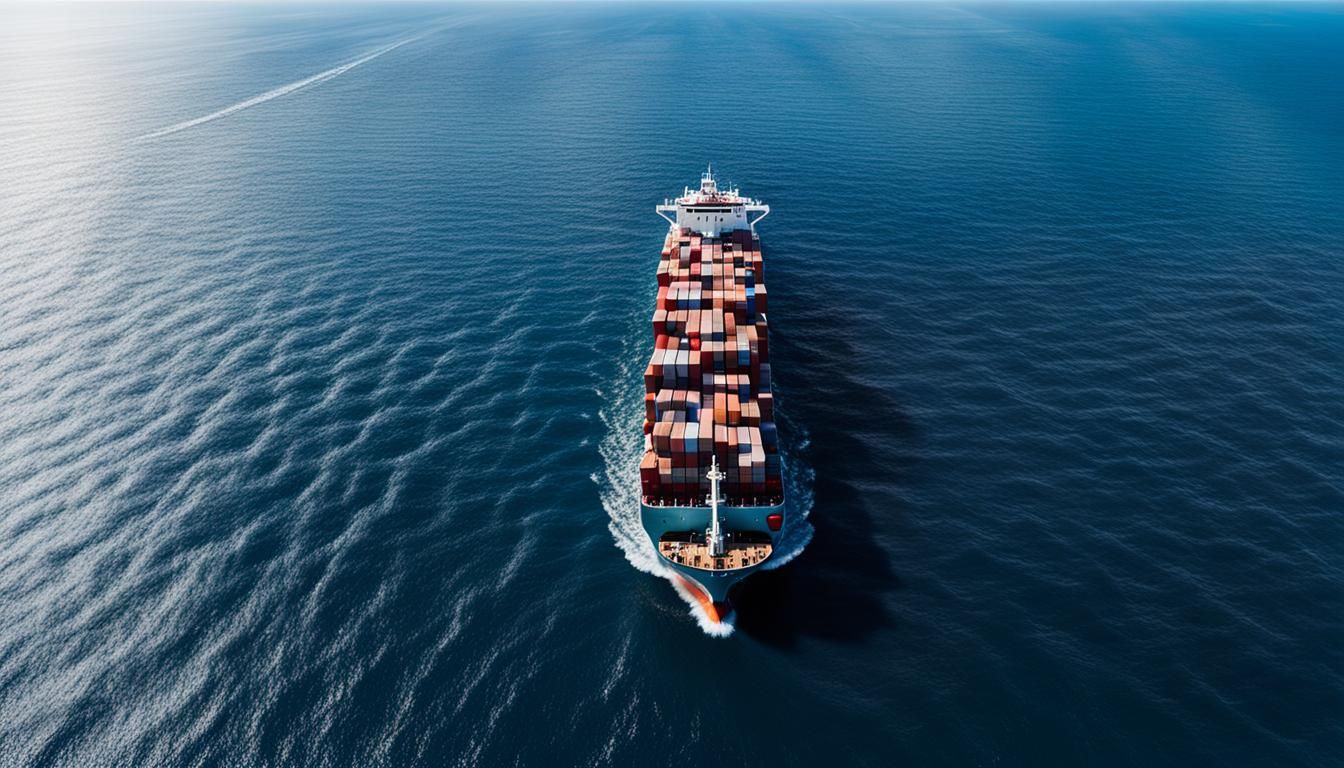 Container Ship at Sea: Global Trade Link
