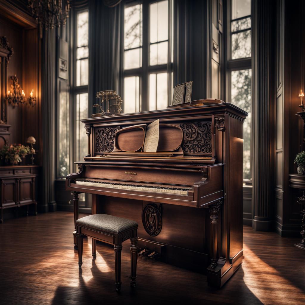 Hyperrealistic Piano with Intricate Details