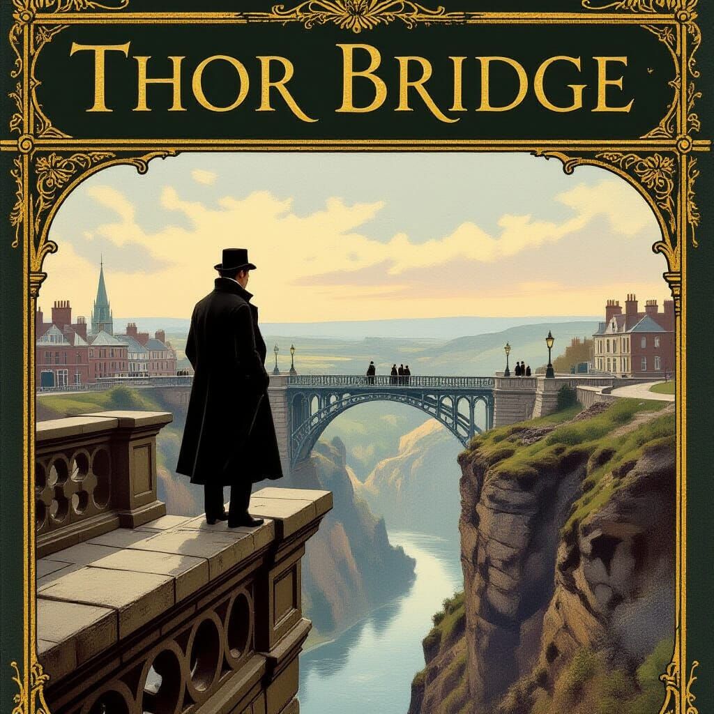 Sherlock Holmes on Thor Bridge in Victorian Style