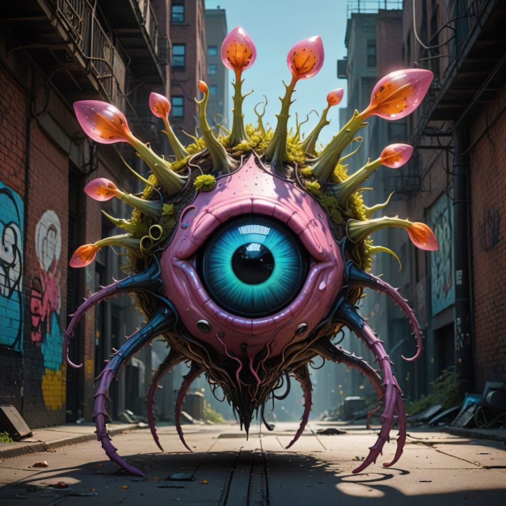 Surreal Alien Creature Blends Plant and Animal Elements in H...