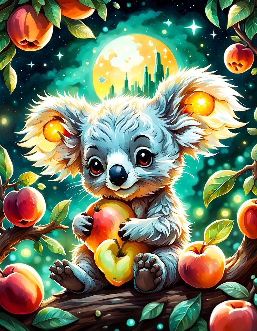 Angelic Baby in Emerald Garden, Watercolor Art