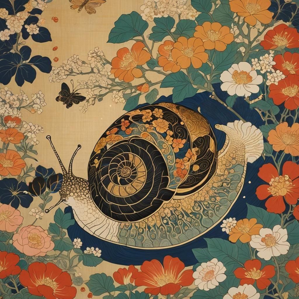 Ukiyo-e Snail