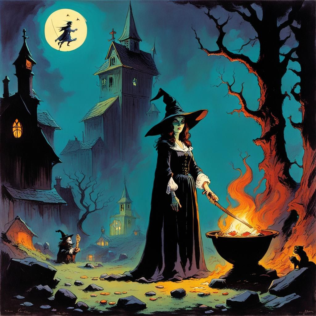 Accusation of a Witch: Fantasy Art Illustration