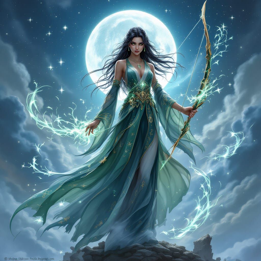 Anime-Realism Huntress on Celestial Ruin