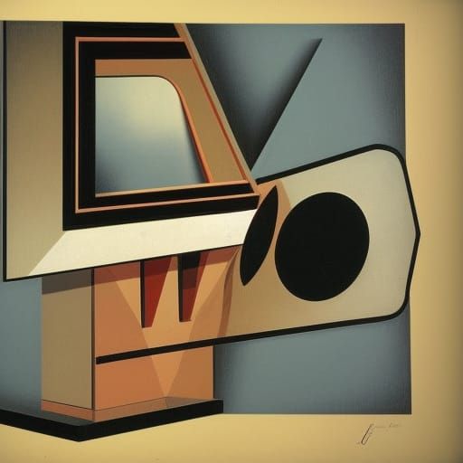 1920s Video Game Console in Cubist Style