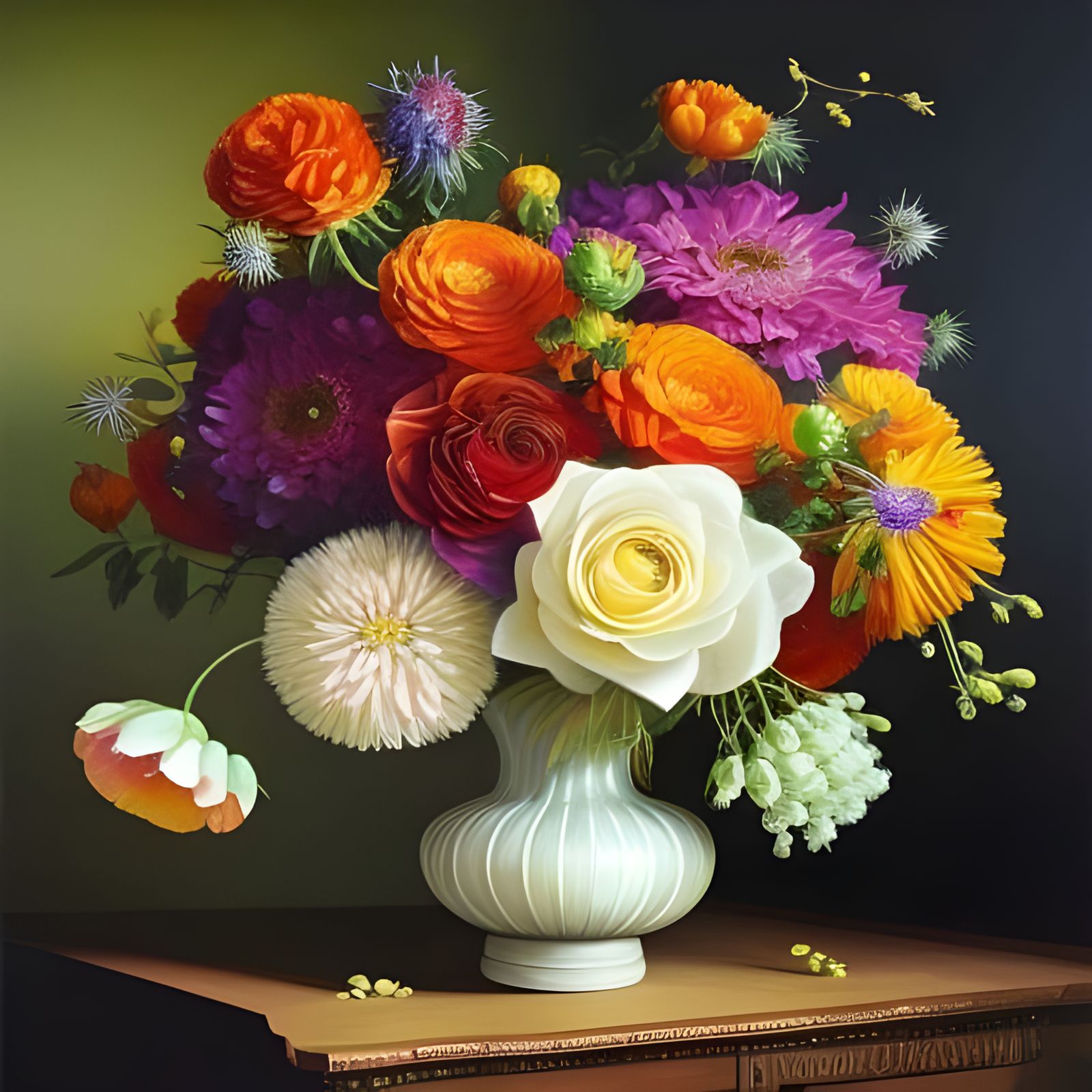 Vase of Flowers by Karol Bak, Dr. Seuss Style