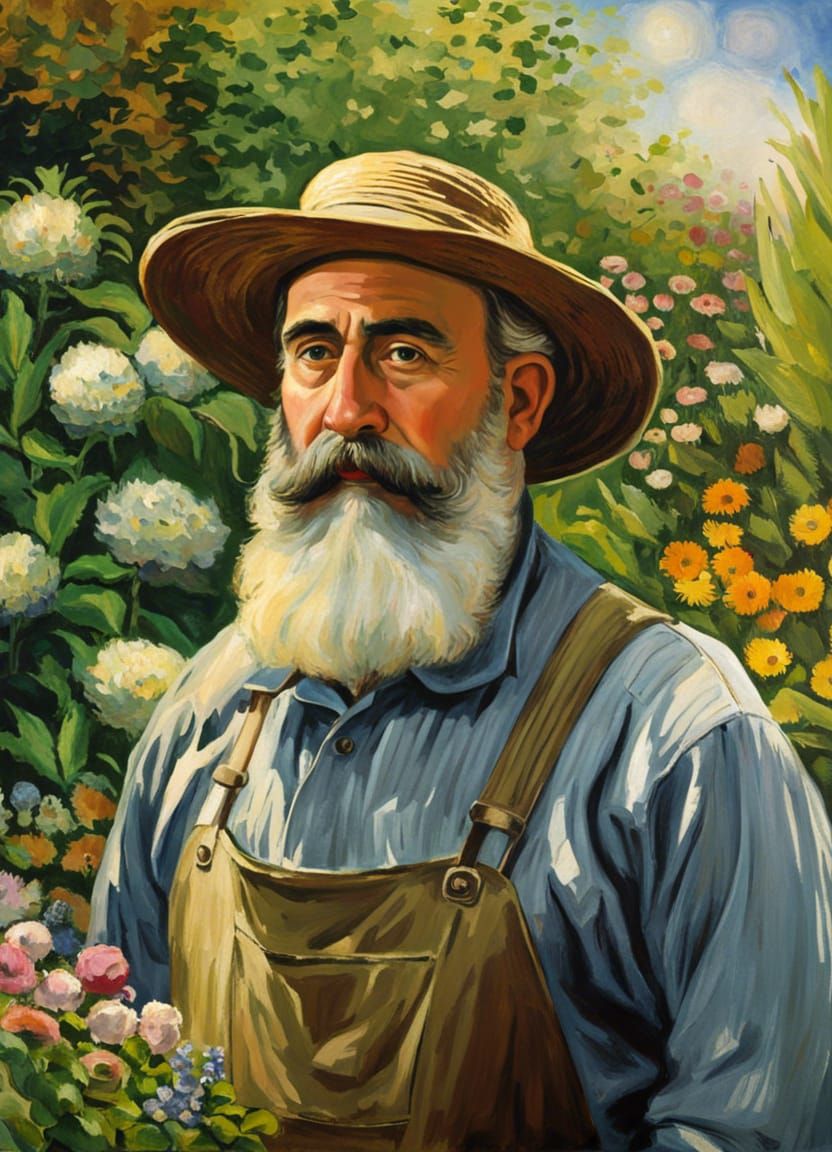 Claude Monet Self Portrait as a Gardener/Landscaper