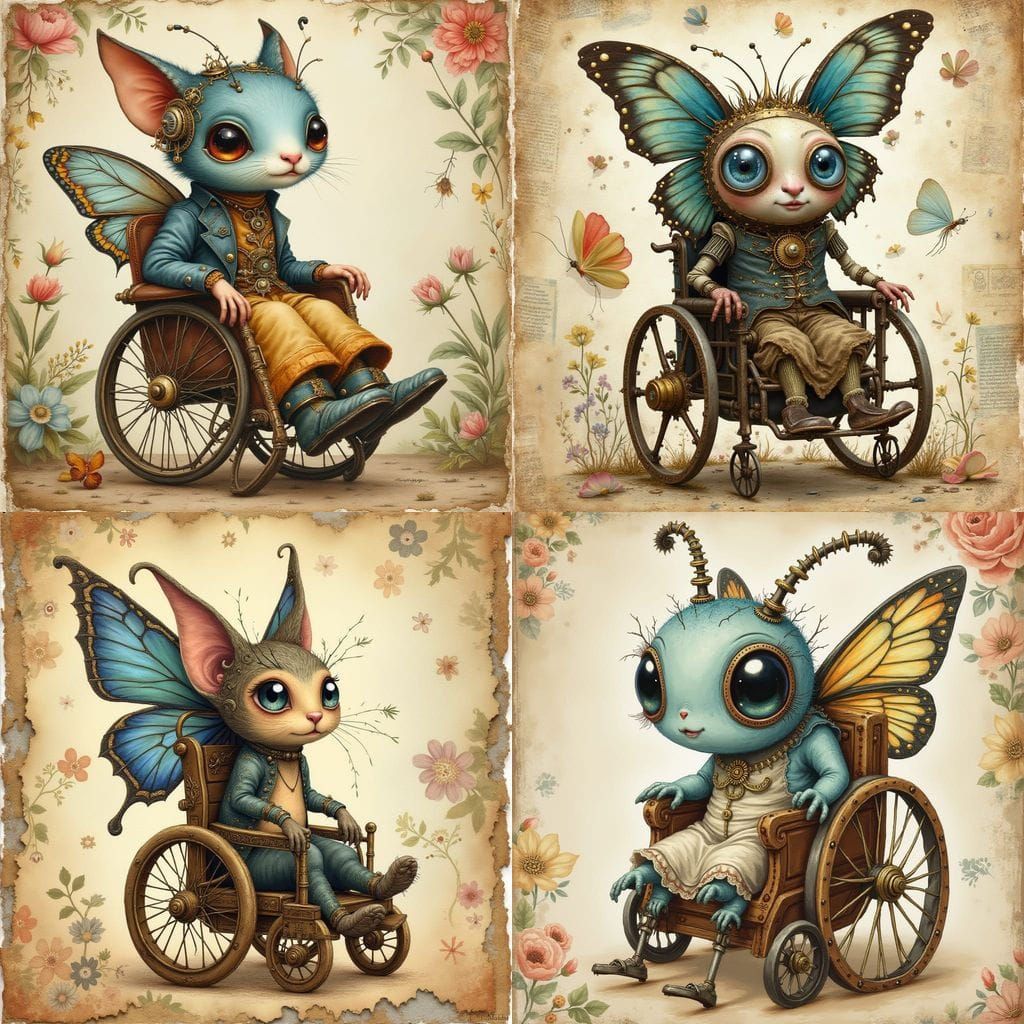 Steampunk Creature in Vintage Storybook Style