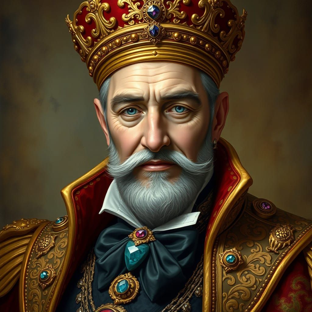 Majestic King in Lavish, Whimsical Attire