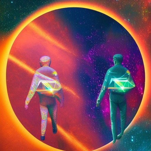 Holographic Illustration of Humanity's Race to Cosmos