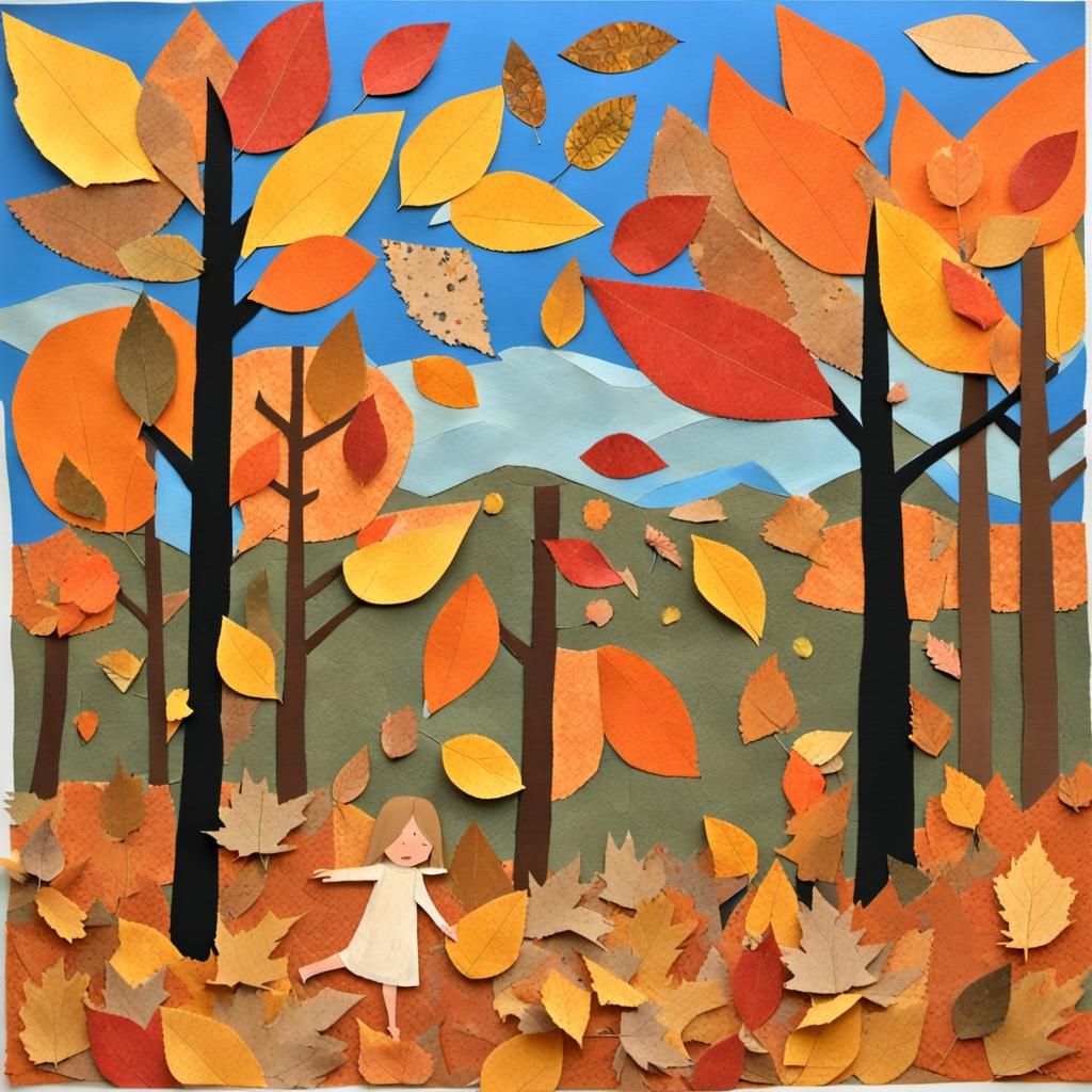 Autumn Paper Collage Inspired by Outsider Art